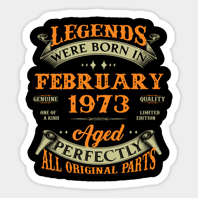 February 1973 Legend 50th Birthday Gift Sticker by Kontjo